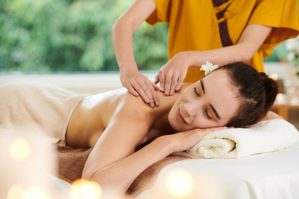 Spa massage in spa salon