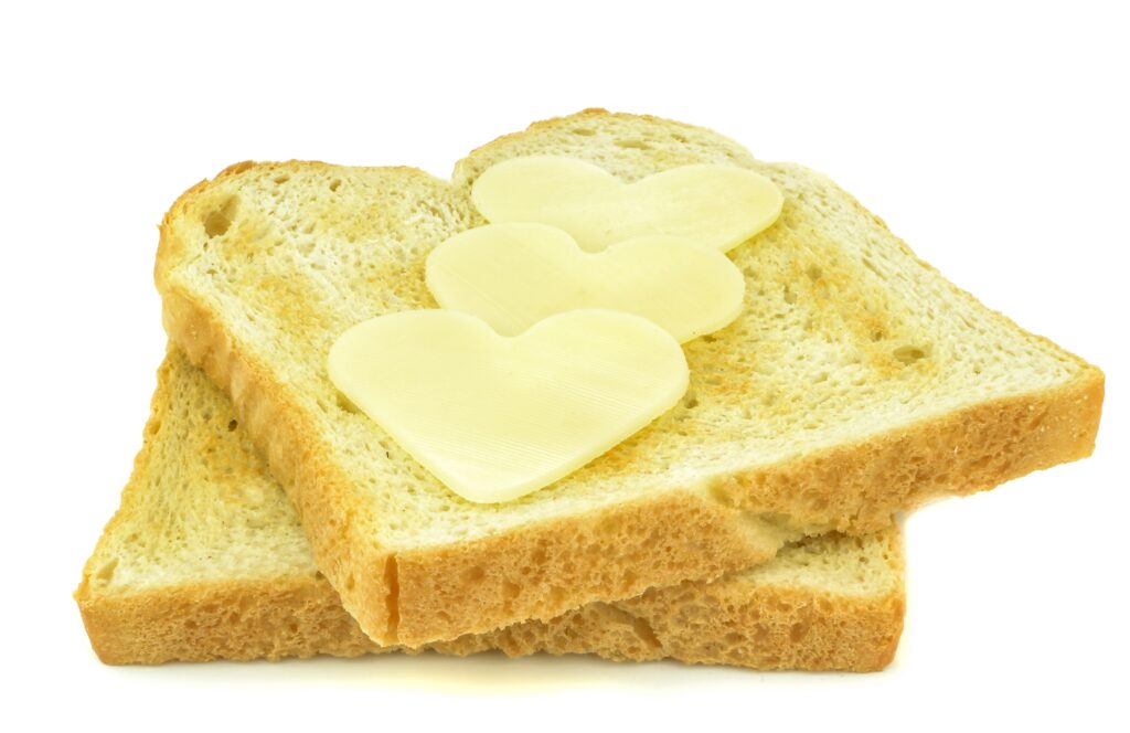 cheese hearts on toast 